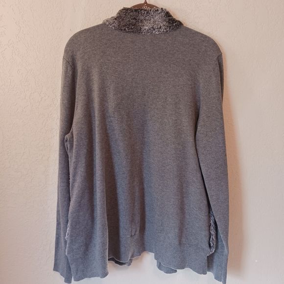 Chico's Zenergy Cozy Faux Fur Cashmere Blend Bomber Jacket Sz 3 Or XL - Picture 11 of 15